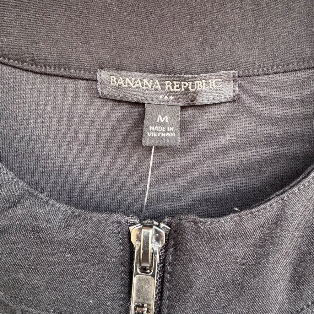 Banana Republic Womens Mini Pique Utility Jacket Shacket M Button Pockets Zip - Picture 10 of 10